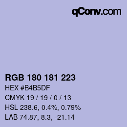 Color code: RGB 180 181 223 | qconv.com