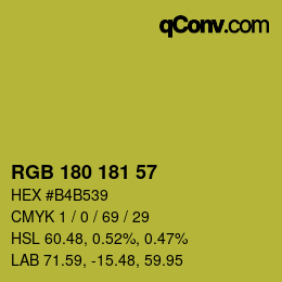 カラーコード: RGB 180 181 57 | qconv.com