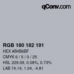 Farbcode: RGB 180 182 191 | qconv.com