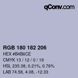 Color code: RGB 180 182 206 | qconv.com