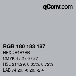 颜色代码: RGB 180 183 187 | qconv.com
