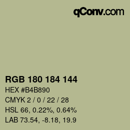 Farbcode: RGB 180 184 144 | qconv.com