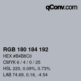 Color code: RGB 180 184 192 | qconv.com