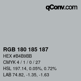 Code couleur: RGB 180 185 187 | qconv.com