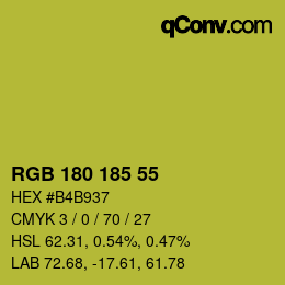 Color code: RGB 180 185 55 | qconv.com