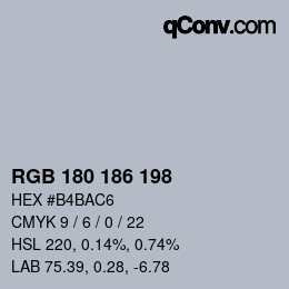 Farbcode: RGB 180 186 198 | qconv.com