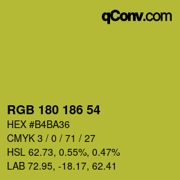 颜色代码: RGB 180 186 54 | qconv.com