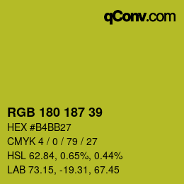 カラーコード: RGB 180 187 39 | qconv.com