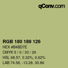 カラーコード: RGB 180 189 126 | qconv.com