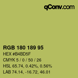 カラーコード: RGB 180 189 95 | qconv.com