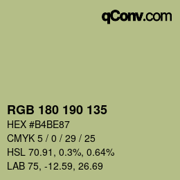 カラーコード: RGB 180 190 135 | qconv.com