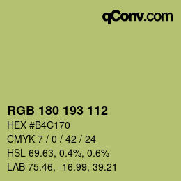カラーコード: RGB 180 193 112 | qconv.com