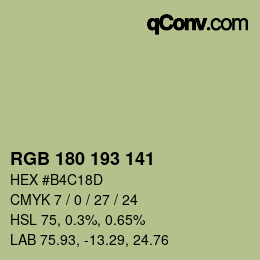 Código de color: RGB 180 193 141 | qconv.com