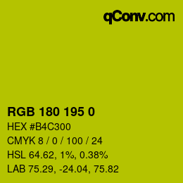 カラーコード: RGB 180 195 0 | qconv.com
