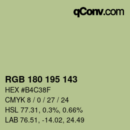 カラーコード: RGB 180 195 143 | qconv.com