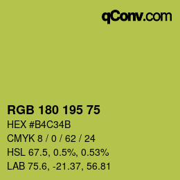 カラーコード: RGB 180 195 75 | qconv.com