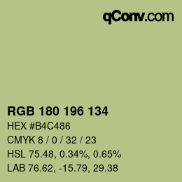 カラーコード: RGB 180 196 134 | qconv.com