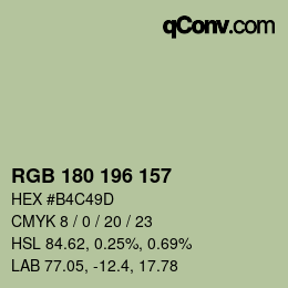 Farbcode: RGB 180 196 157 | qconv.com