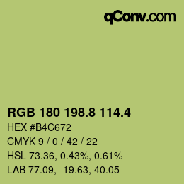 カラーコード: RGB 180 198.8 114.4 | qconv.com