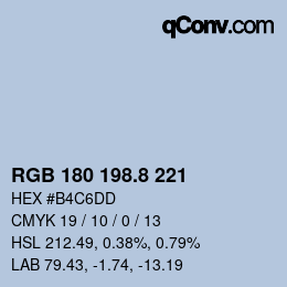 カラーコード: RGB 180 198.8 221 | qconv.com