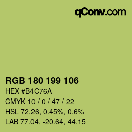 Color code: RGB 180 199 106 | qconv.com
