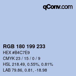 Color code: RGB 180 199 233 | qconv.com