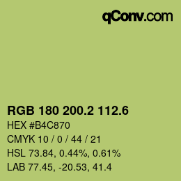 カラーコード: RGB 180 200.2 112.6 | qconv.com