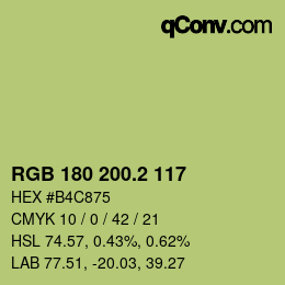 カラーコード: RGB 180 200.2 117 | qconv.com