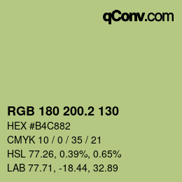 カラーコード: RGB 180 200.2 130 | qconv.com