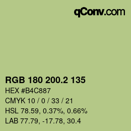 カラーコード: RGB 180 200.2 135 | qconv.com