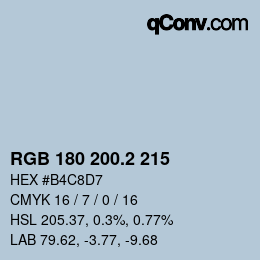 カラーコード: RGB 180 200.2 215 | qconv.com