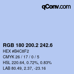 カラーコード: RGB 180 200.2 242.6 | qconv.com