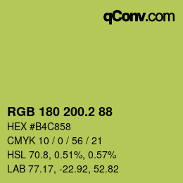 カラーコード: RGB 180 200.2 88 | qconv.com