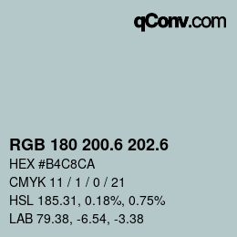 カラーコード: RGB 180 200.6 202.6 | qconv.com