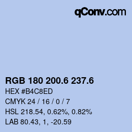 カラーコード: RGB 180 200.6 237.6 | qconv.com