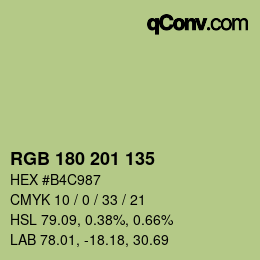 Código de color: RGB 180 201 135 | qconv.com