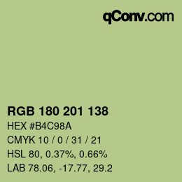 Farbcode: RGB 180 201 138 | qconv.com