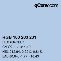 Farbcode: RGB 180 203 231 | qconv.com