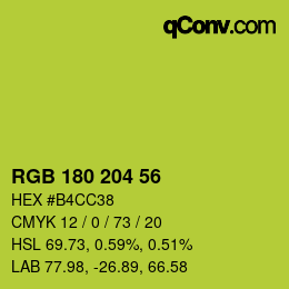 Color code: RGB 180 204 56 | qconv.com