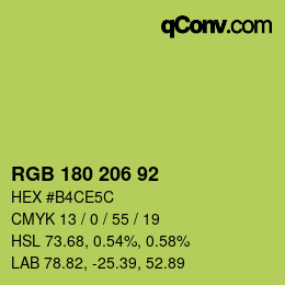 カラーコード: RGB 180 206 92 | qconv.com