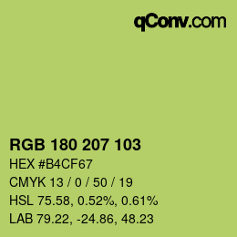 Color code: RGB 180 207 103 | qconv.com