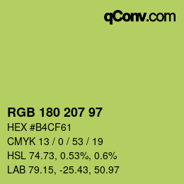 Color code: RGB 180 207 97 | qconv.com