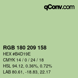 カラーコード: RGB 180 209 158 | qconv.com