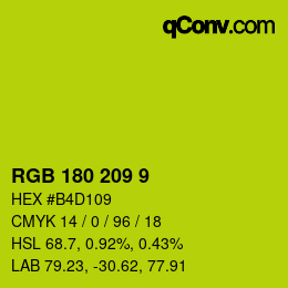 Color code: RGB 180 209 9 | qconv.com