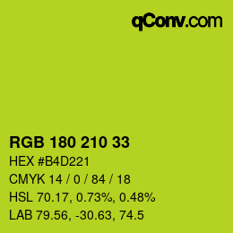 Color code: RGB 180 210 33 | qconv.com