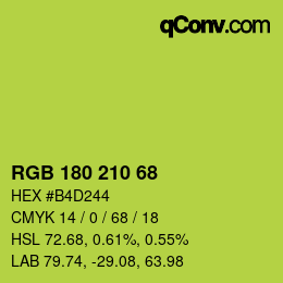 Color code: RGB 180 210 68 | qconv.com