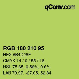 Color code: RGB 180 210 95 | qconv.com