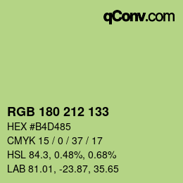 颜色代码: RGB 180 212 133 | qconv.com