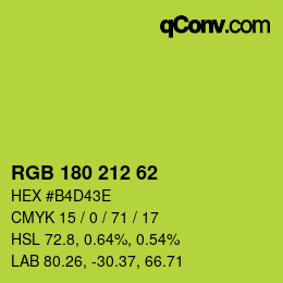カラーコード: RGB 180 212 62 | qconv.com