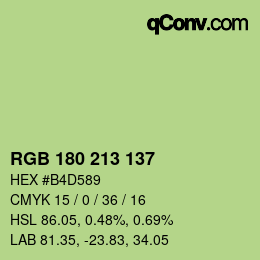 Color code: RGB 180 213 137 | qconv.com